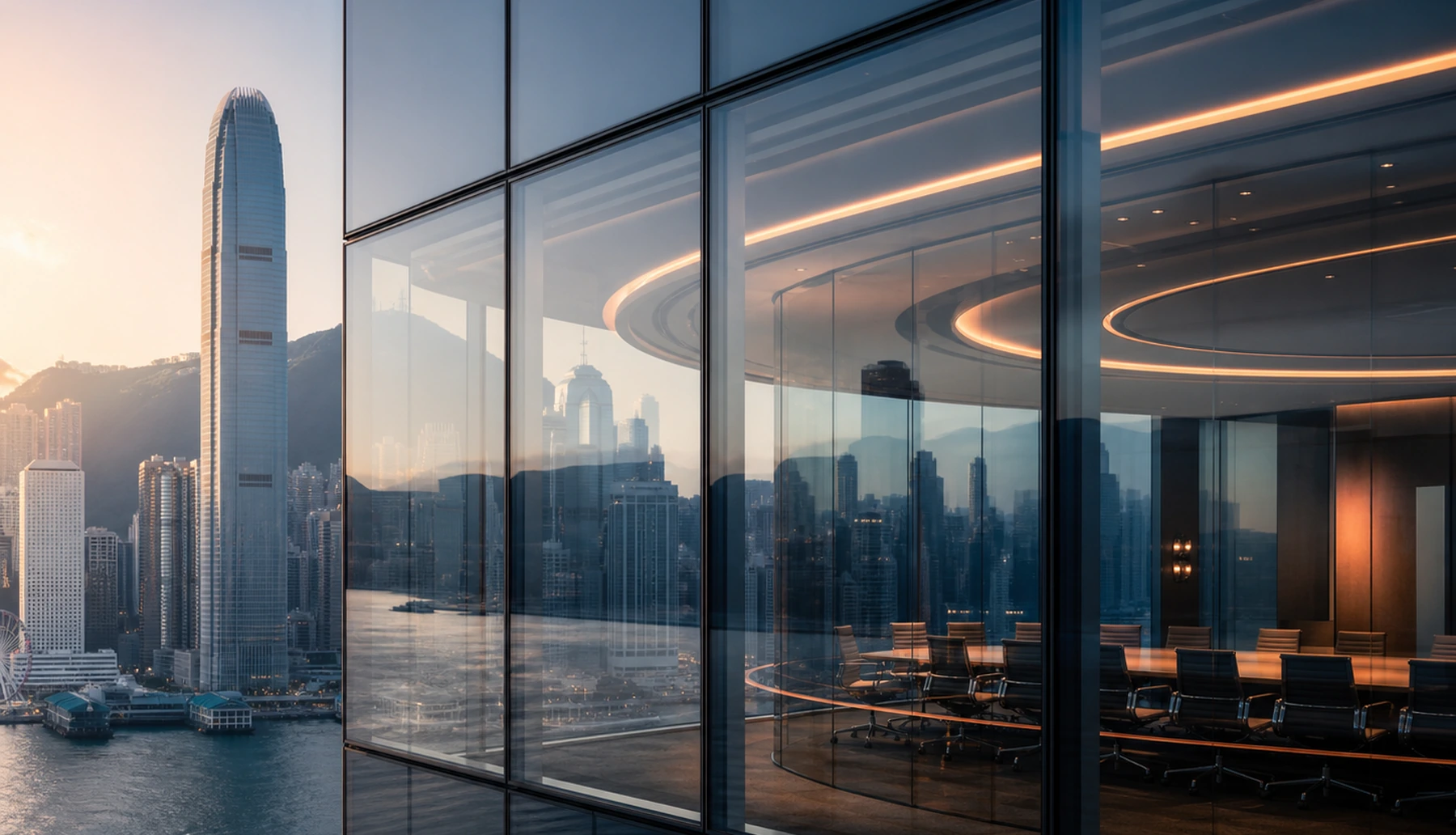 Modern office overlooking the city